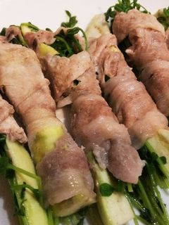 ふんわり!なすと豆苗の豚肉巻き-レシピのメイン写真