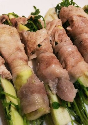 ふんわり！なすと豆苗の豚肉巻き-レシピのメイン写真