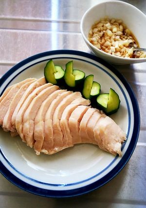 揚げずにヘルシー★茹で鶏～からあげ風味～-レシピのメイン写真