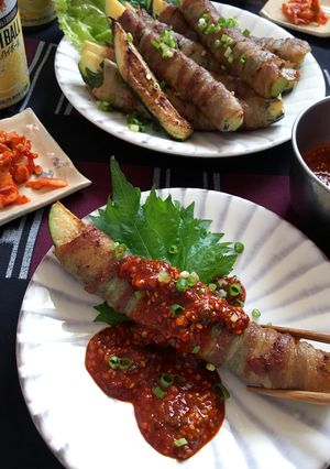 【ヤンニョムで食べる夏野菜。ズッキーニ】-レシピのメイン写真