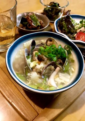 あさりとフリーズドライで簡単押し麦スープ-レシピのメイン写真