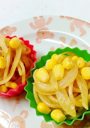 カレー味のコーンマヨスパ✤お弁当／黄色用-レシピのメイン写真