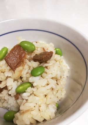 簡単！マグロの角煮と枝豆の混ぜご飯-レシピのメイン写真