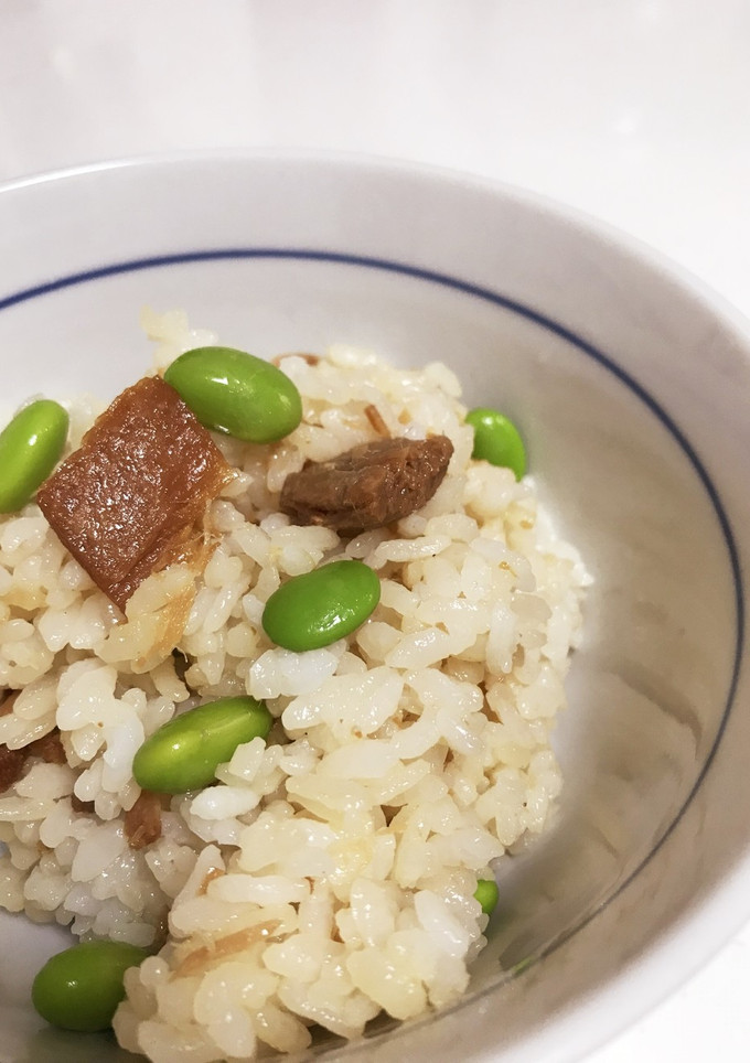 簡単！マグロの角煮と枝豆の混ぜご飯-レシピのメイン写真