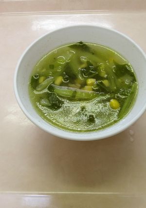 チンゲンサイとベーコンのスープ-レシピのメイン写真