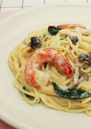 海老としめじのクリームパスタ柚子胡椒風味-レシピのメイン写真