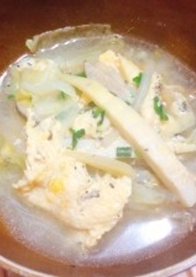 【旬野菜】筍のふわふわかきたま汁-レシピのメイン写真