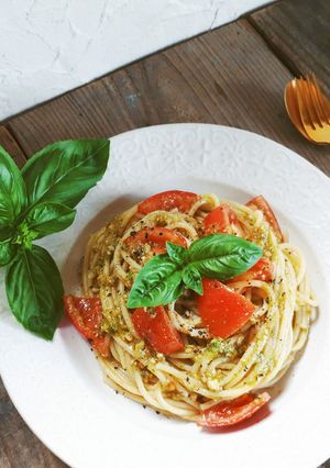 完熟トマトのパスタジェノベーゼ-レシピのメイン写真