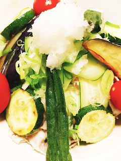 揚げ野菜とおろし豚しゃぶそーめん♡-レシピのメイン写真