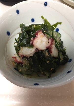 タコとキュウリとワカメの酢の物-レシピのメイン写真
