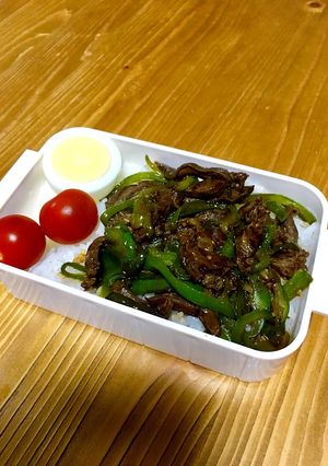 中学生女子 牛肉とピーマン炒め弁当-レシピのメイン写真