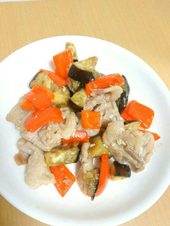 茄子とパプリカと豚肉のシンプル塩炒め-レシピのメイン写真