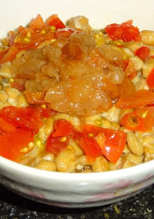 清涼梅肉ミニトマ納豆玉子ご飯-レシピのメイン写真
