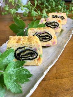 ベーコンパセリの渦巻き玉子焼き-レシピのメイン写真