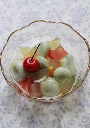 大葉茶寒天＆白玉のフルーツポンチ-レシピのメイン写真