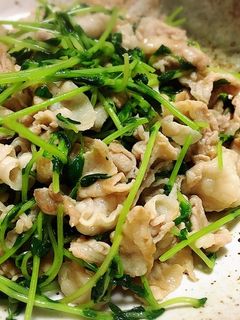 5分で完成☆豆苗と豚バラ肉の塩炒め-レシピのメイン写真