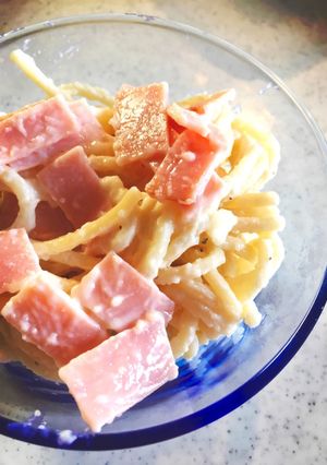 レンチンだけで簡単カルボナーラパスタ!-レシピのメイン写真