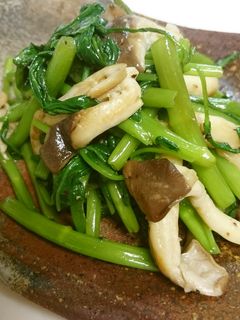 簡単!空芯菜とエリンギのにんにく炒め-レシピのメイン写真