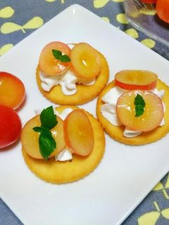 桜ん坊の種取り☆カナッペ♪-レシピのメイン写真
