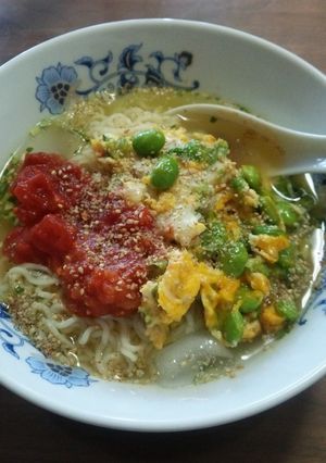 枝豆トマト卵の♪冷やしラーメン塩-レシピのメイン写真