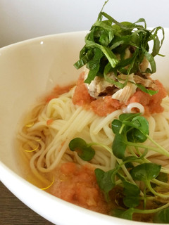トマトとサバ水煮缶のそうめん-レシピのメイン写真