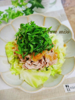 楽うま!*豚こまとキャベツの梅味噌がけ-レシピのメイン写真