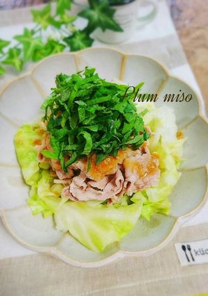 楽うま！＊豚こまとキャベツの梅味噌がけ-レシピのメイン写真