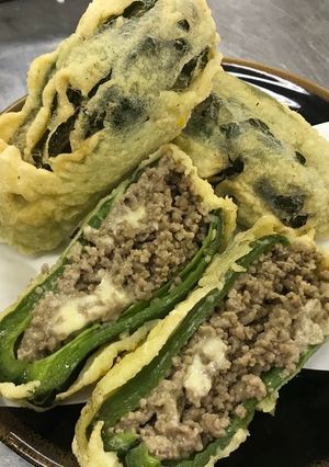 ピーマンの肉詰めのチーズイン天ぷら-レシピのメイン写真