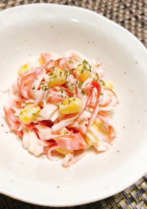 簡単お弁当おかず！カニカマコーンサラダ♡-レシピのメイン写真