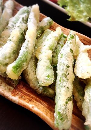 インゲン　新ショウガの天ぷら-レシピのメイン写真