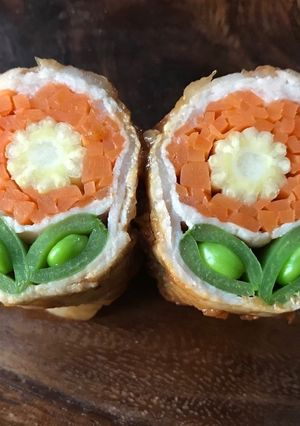 お弁当にぴったり！可愛いお花の肉巻き-レシピのメイン写真