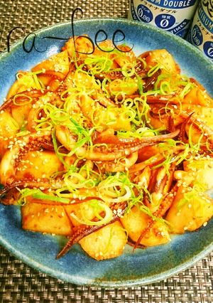 旨いぜ！長いもと下足の旨辛焼肉のたれ炒め-レシピのメイン写真