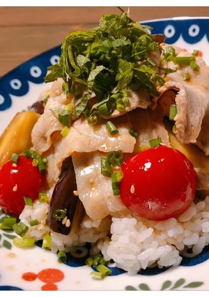 色とりどりの夏野菜冷しゃぶ丼-レシピのメイン写真