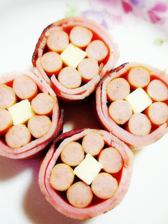 ♡お弁当に!可愛いお花のベーコン巻き♡-レシピのメイン写真