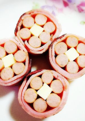♡お弁当に！可愛いお花のベーコン巻き♡-レシピのメイン写真