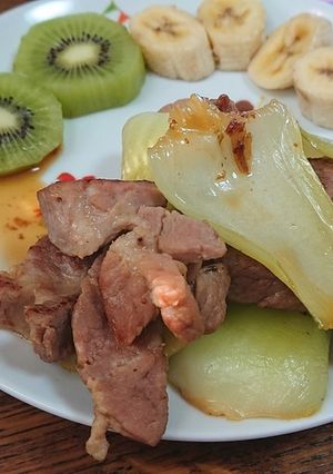 豚肩ロースとチンゲン菜の醤油焼き-レシピのメイン写真
