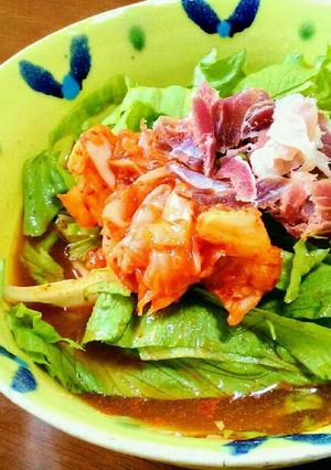 ひんやりピリ辛♪生ハム＆キムチラーメン-レシピのメイン写真