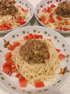鯖の水煮缶とトマトの、冷製パスタ!-レシピのメイン写真