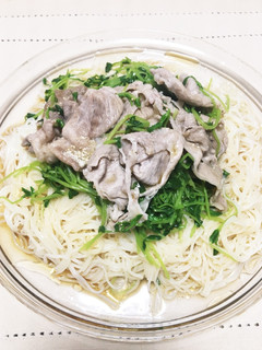 豚肉と豆苗の冷しゃぶそうめん-レシピのメイン写真