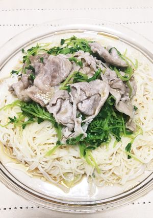 豚肉と豆苗の冷しゃぶそうめん-レシピのメイン写真
