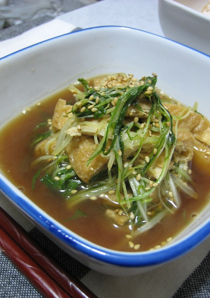 ○水菜と油揚げの煮浸し○-レシピのメイン写真