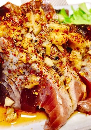 鰹の刺身〜ピリ辛中華風〜-レシピのメイン写真