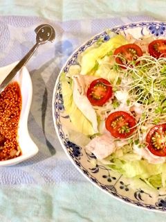 らっきょうラー油だれの豚しゃぶサラダ-レシピのメイン写真