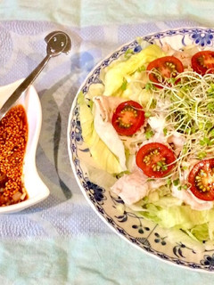 らっきょうラー油だれの豚しゃぶサラダ-レシピのメイン写真