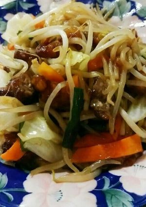 時短*鶏の唐揚げとカット野菜で野菜炒め*-レシピのメイン写真