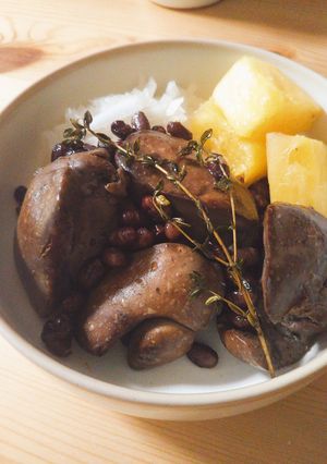 禁断の鶏レバー と付け合わせ2種-レシピのメイン写真