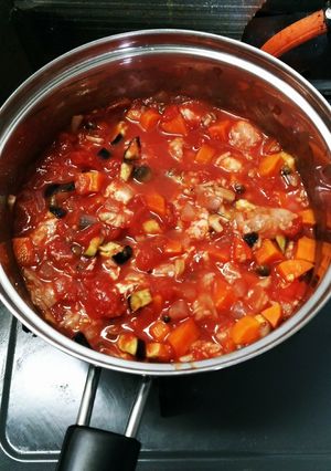 ノンオイル!1歳前後〜の幼児食トマト煮込-レシピのメイン写真