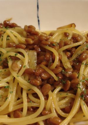 ネバネバ少ない♪納豆とタマネギのパスタ-レシピのメイン写真