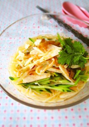 夏☆チキンとザーサイのピリ辛冷麺-レシピのメイン写真