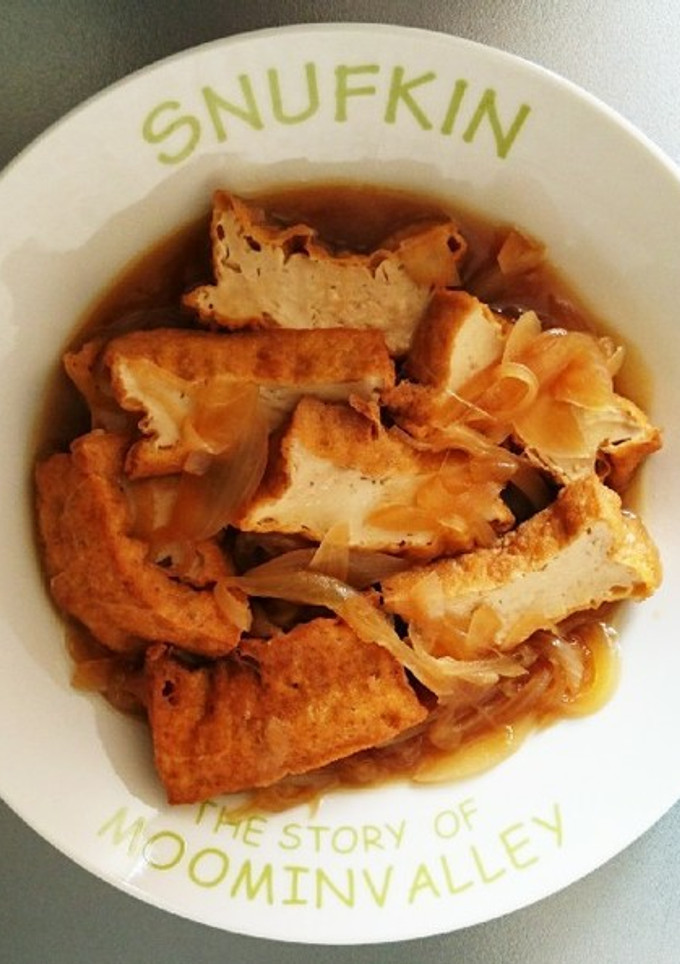 お酢で爽やか(^ω^)厚揚げと玉葱の煮物-レシピのメイン写真